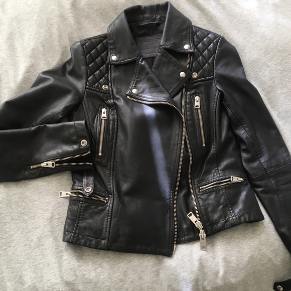 All Saints Best Selling Cargo Leather Biker Jacket - Picture 2 of 9